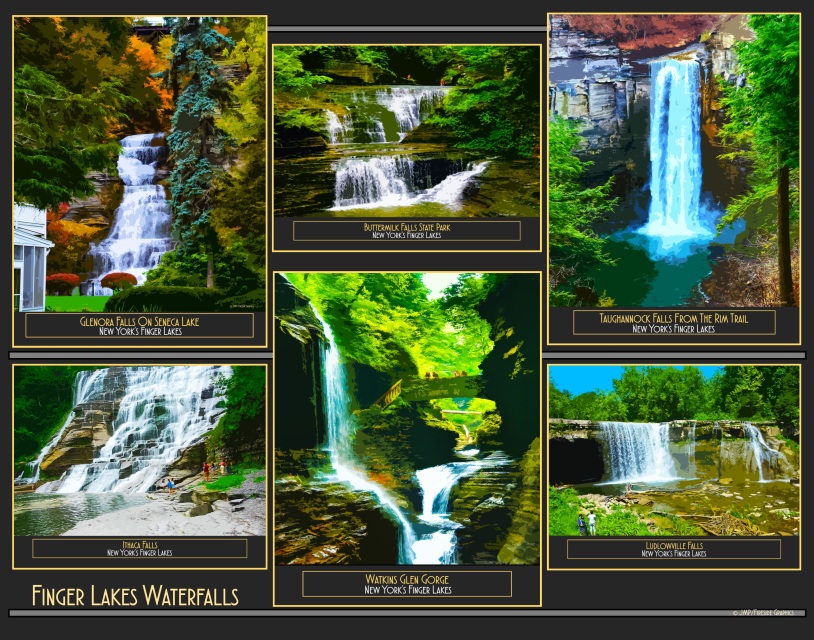 Finger Lakes Waterfall Collage